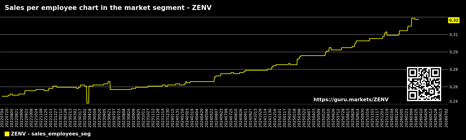 Sales per employee chart in the market segment - ZENV